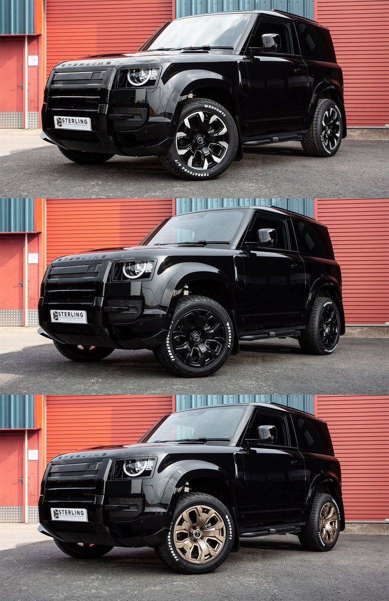 SterlingAutomo1's tweet photo. Our custom #defener #wheels come in a wide range of finishes and colours. Which do you prefer? @Davanti_Tyres #landrover #tyres #defenderwheels https://t.co/Cyv7TiVOrB