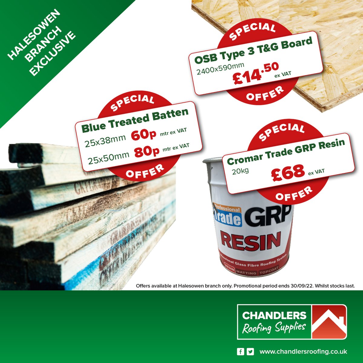 Our #Halesowen branch has some fantastic special offers on right now - until the end of September only! #roofing #roofer