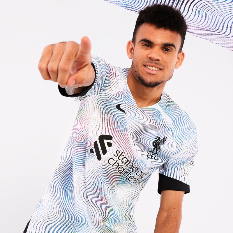 LFC's tweet photo. Available now 🙌

You can now shop our 2022/23 Away Kit in-store and online ⤵