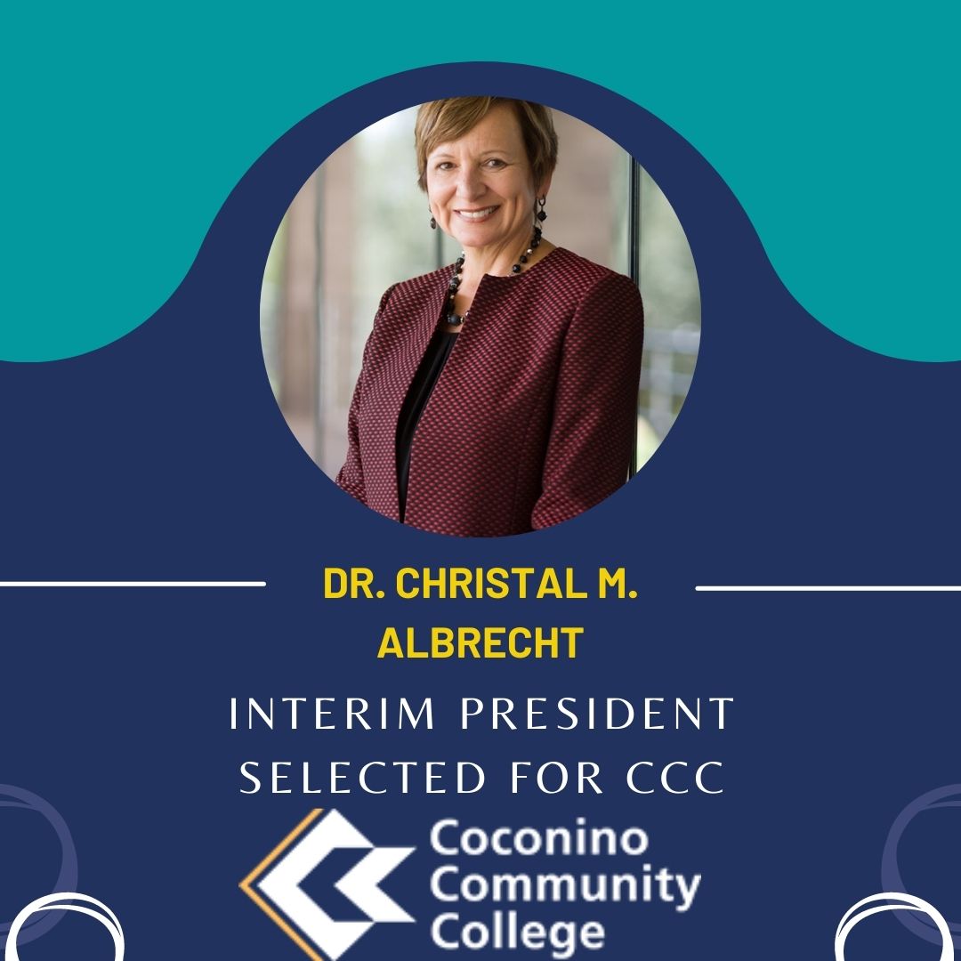 EconaAZ1's tweet photo. Dr. Christal M. Albrecht will serve as the interim president of Coconino Community College.
Congratulations to Dr. Albrecht! Welcome to northern Arizona! ✨
#CCC #NorthernArizona #Flagstaff #ECoNA #EconomicDevelopment https://t.co/RAtcB0FDHH