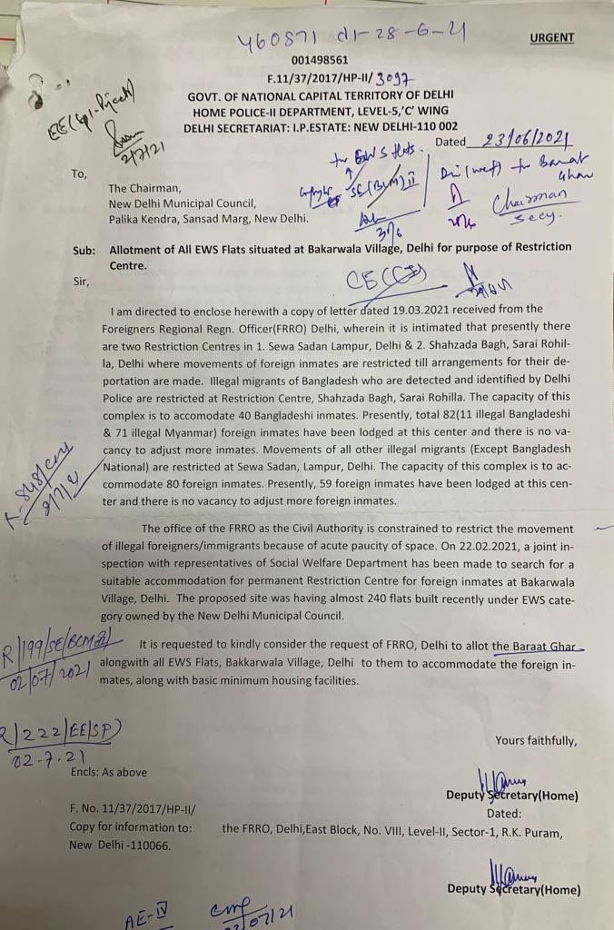 MNageswarRaoIPS's tweet photo. FRRO, Delhi under @HMOIndia Central Govt requests Govt of NCT Delhi to allot EWS flats to Rohingyas.
Govt of NCT Delhi recommends the request of FRRO to New Delhi Municipal Council under Central Govt to allot EWS flats.
Central Govt allots EWS flats & @HardeepSPuri tweets. https://t.co/5rfGijvpTe