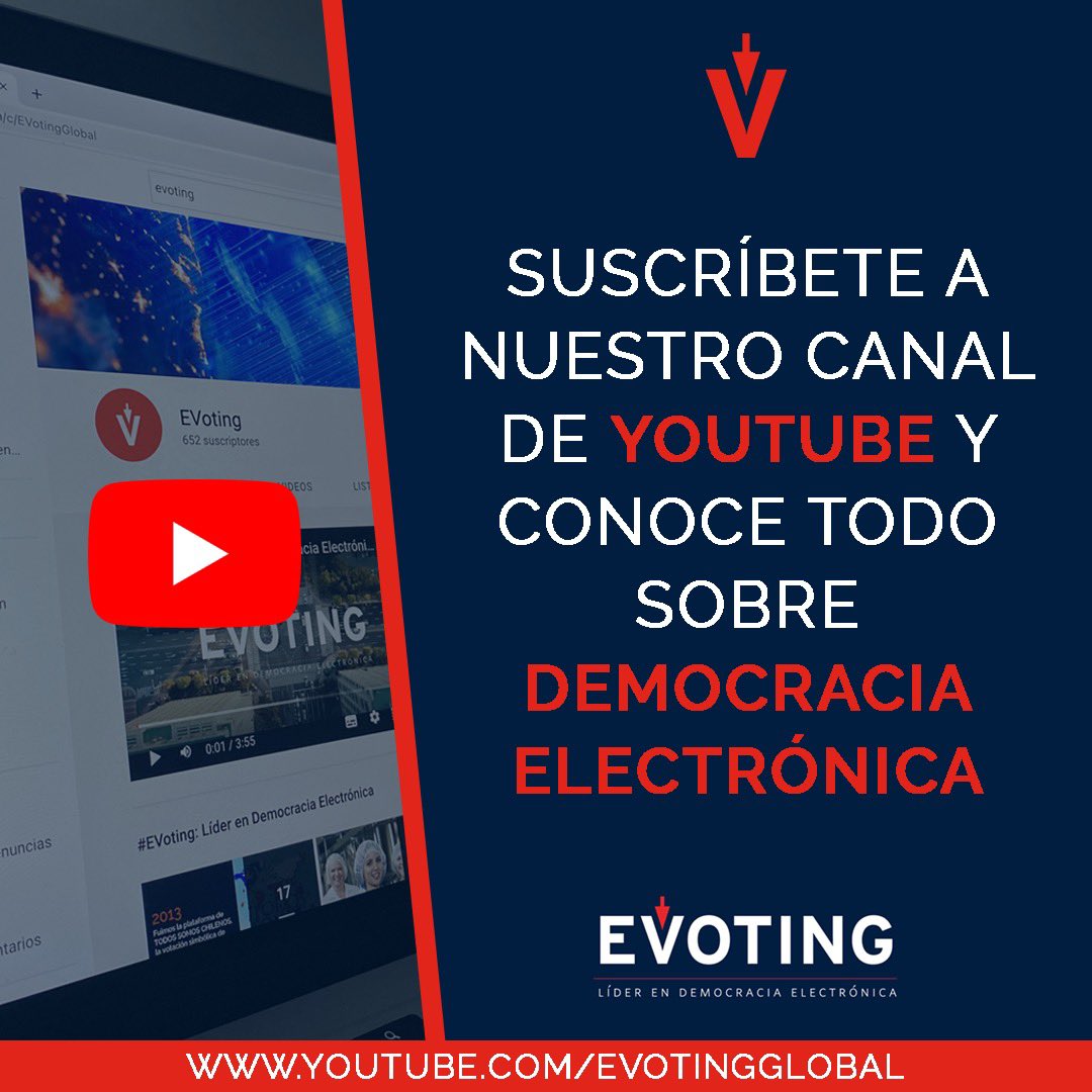 EVotingGlobal's tweet photo. #EVoting está en YouTube. Visita nuestro canal para aprender más de la empresa líder en democracia electrónica en Latinoamérica. Suscríbete y revisa nuestra gran variedad de contenidos.

➡️ https://t.co/SQoZEZNHu1 https://t.co/h3LD9dxJfT