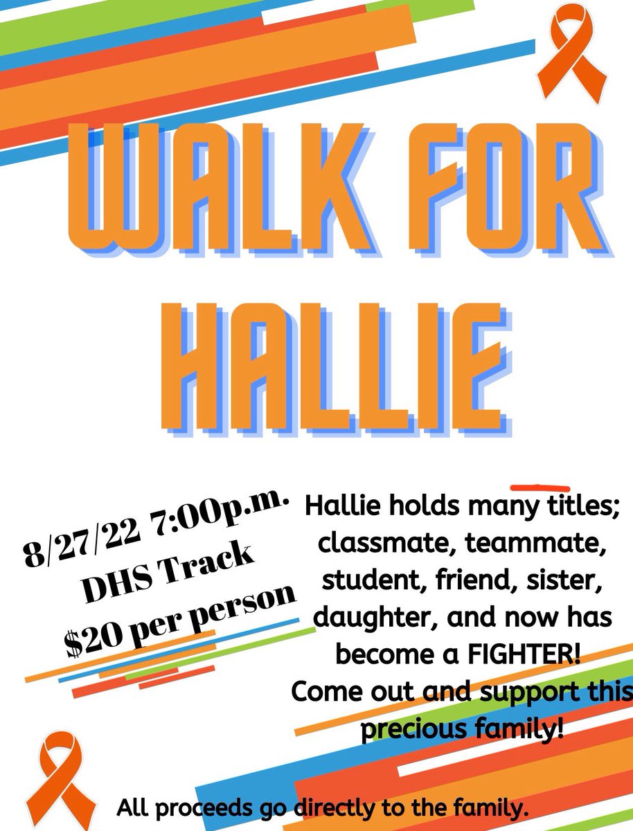 QbDouglas's tweet photo. Plan on coming out next Saturday 8/27 for an amazing young lady!! #HallieStrong https://t.co/IesRazsxY5