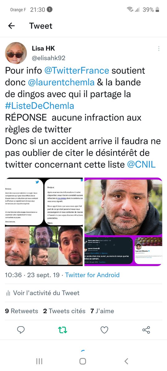 elisahk92's tweet photo. @Goldenretour Bloquée depuis 2019
Comme vous je n'avais jamais eu de contact et je ne connaissais pas cet individu #Chemla https://t.co/nNtCSY0vIV