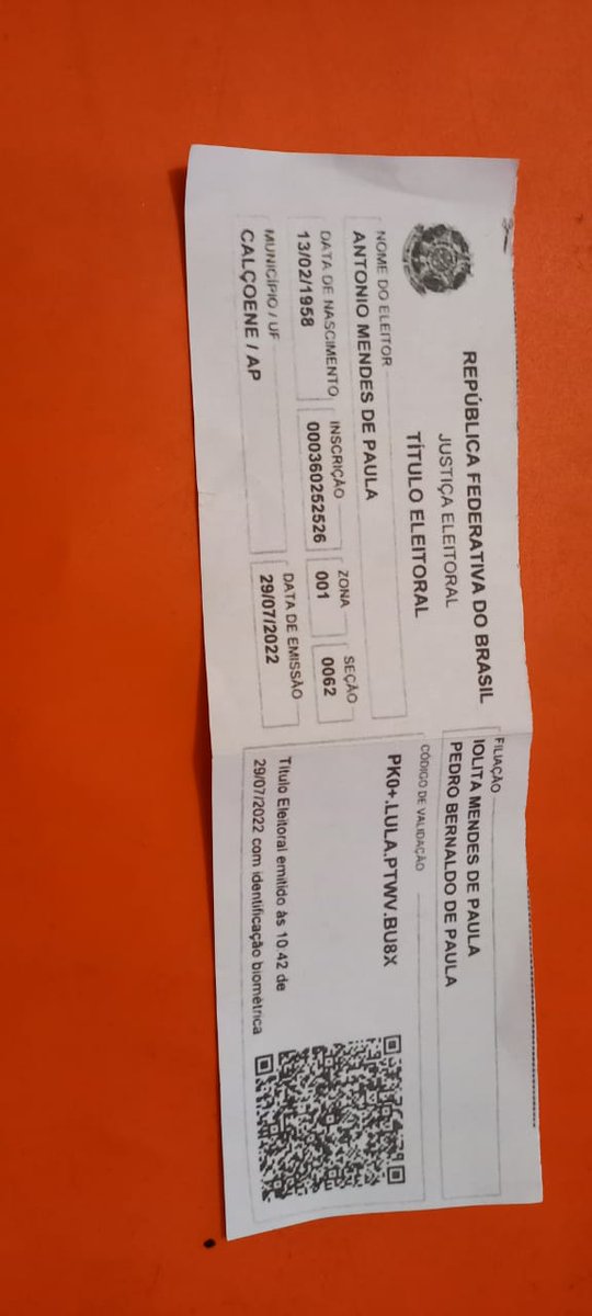 AlexandreCres20's tweet photo. @jairbolsonaro vi em um Grupo onde denunciaram que quem está tirando o Título agora está recebendo em papel com este Código. Vocês estão sabendo disso? Olha o Golpe aí dos Petralhas. https://t.co/nOBTEsUEKy