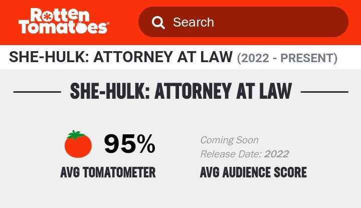 MarvelArabic's tweet photo. مسلسل #SheHulk يحصل على تقييم عالي في موقع Rotten Tomatoes !!  

سيصدر غداً بتاريخ 18 أغسطس في منصة ديزني بلس 💚 https://t.co/FQsQdtL79b