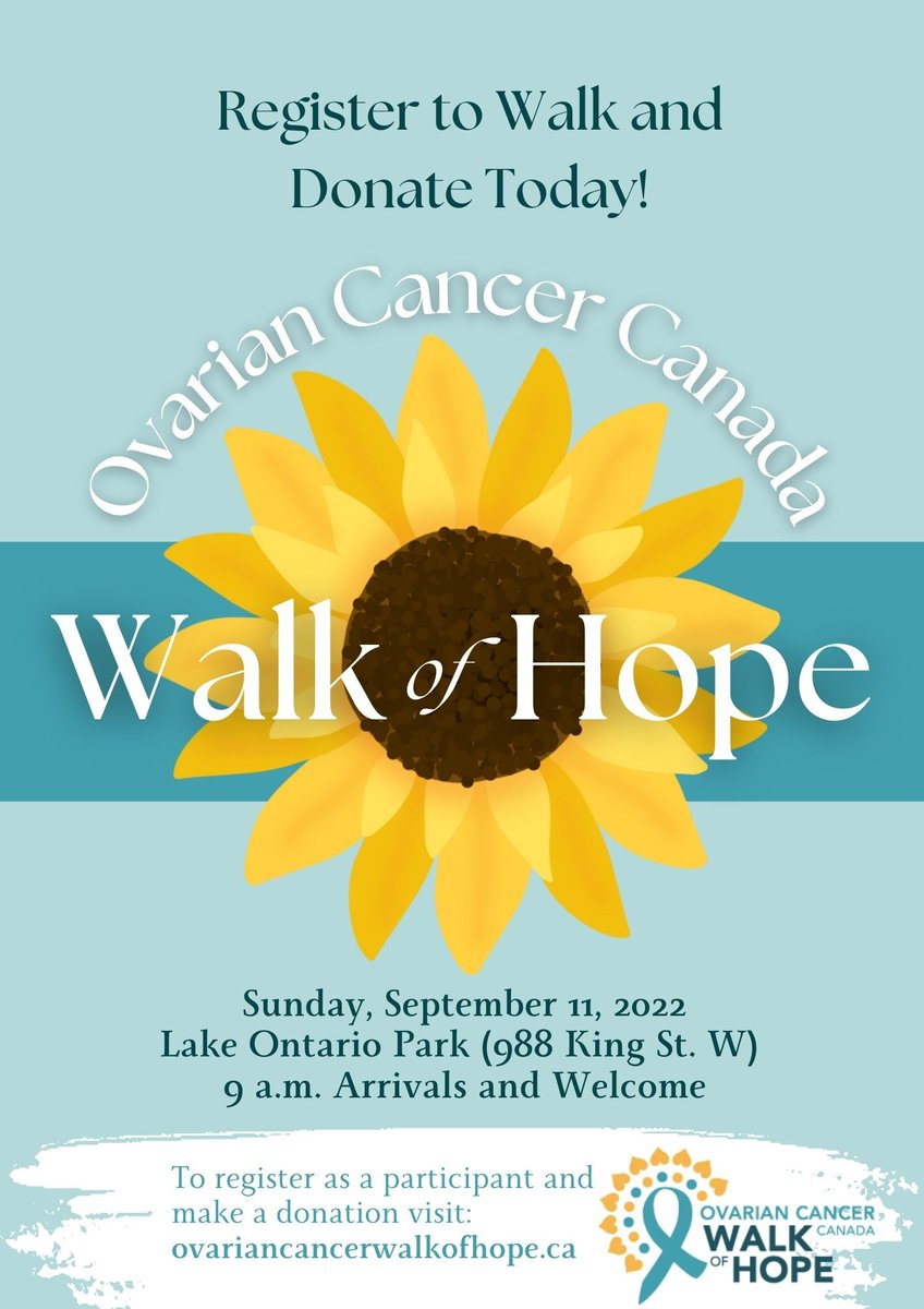 juliettew_s's tweet photo. This year, students from @QueensCRI are organizing the Walk of Hope in Kingston alongside @OvarianCanada. Come out and join us for a lovely walk by Lake Ontario to raise awareness and funds for ovarian cancer!
Participate as an individual or join our team: https://t.co/HIUGR4fADu https://t.co/MAAGMZ1riP
