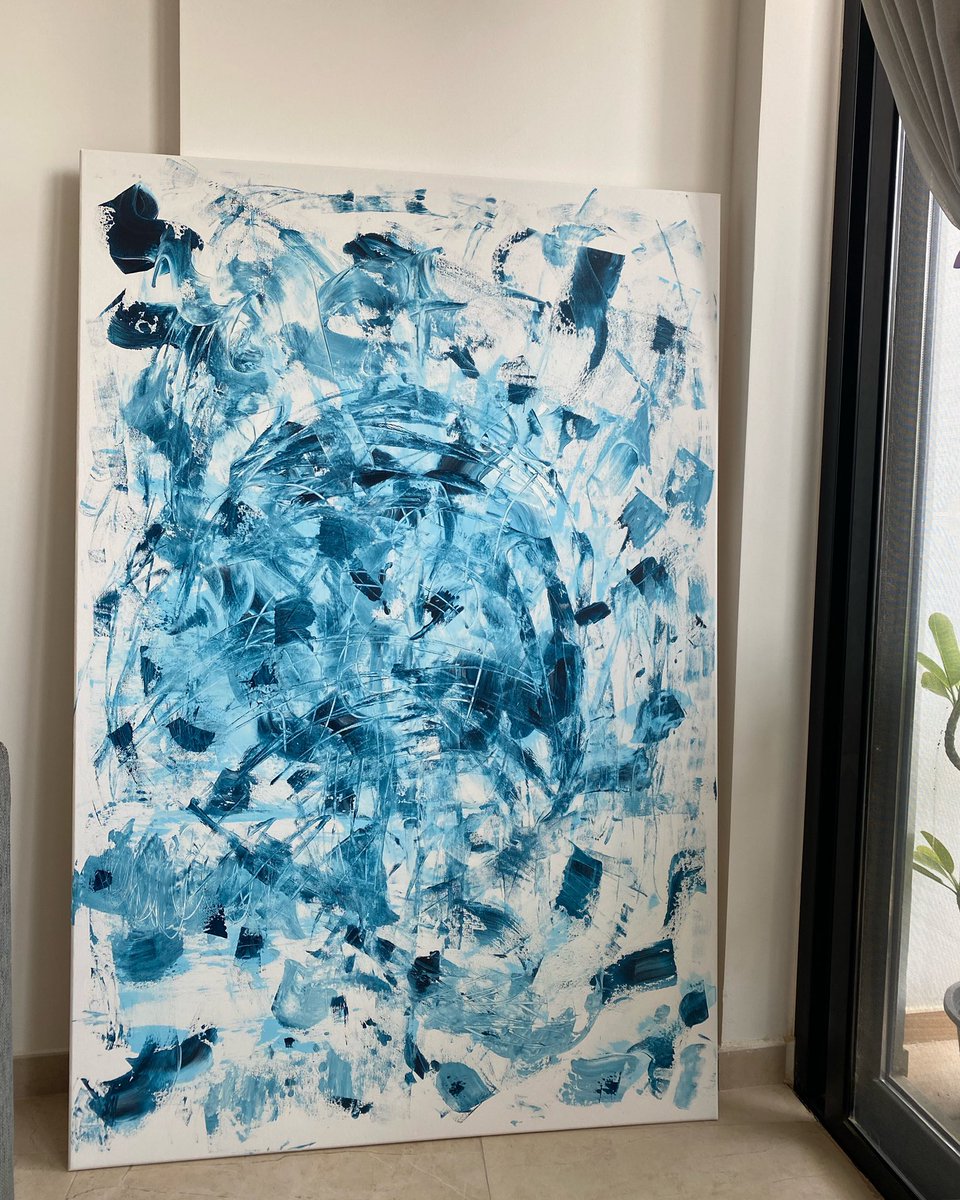 Maryamabstract's tweet photo. “Ocean” acrylic on canvas, 100x150cm #YourWorldOurArt #artcollector #Abstract https://t.co/m5o2q6A6WZ