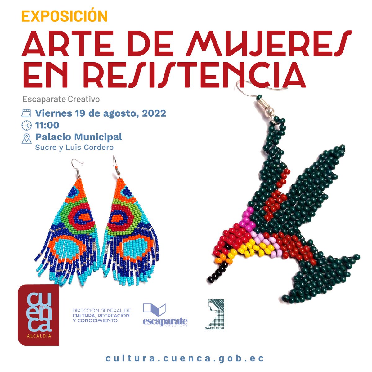 🔖 | #EscaparateCreativo 

Invitamos a la apertura del Escaparate Creativo, que en esta ocasión cuenta con la exposición: Mujer del páramo, de la organización <a href="/warmimuyu/">Warmi Muyu</a>, arte de mujeres en resistencia. 

¡No te lo pierdas!

#ViveElArte