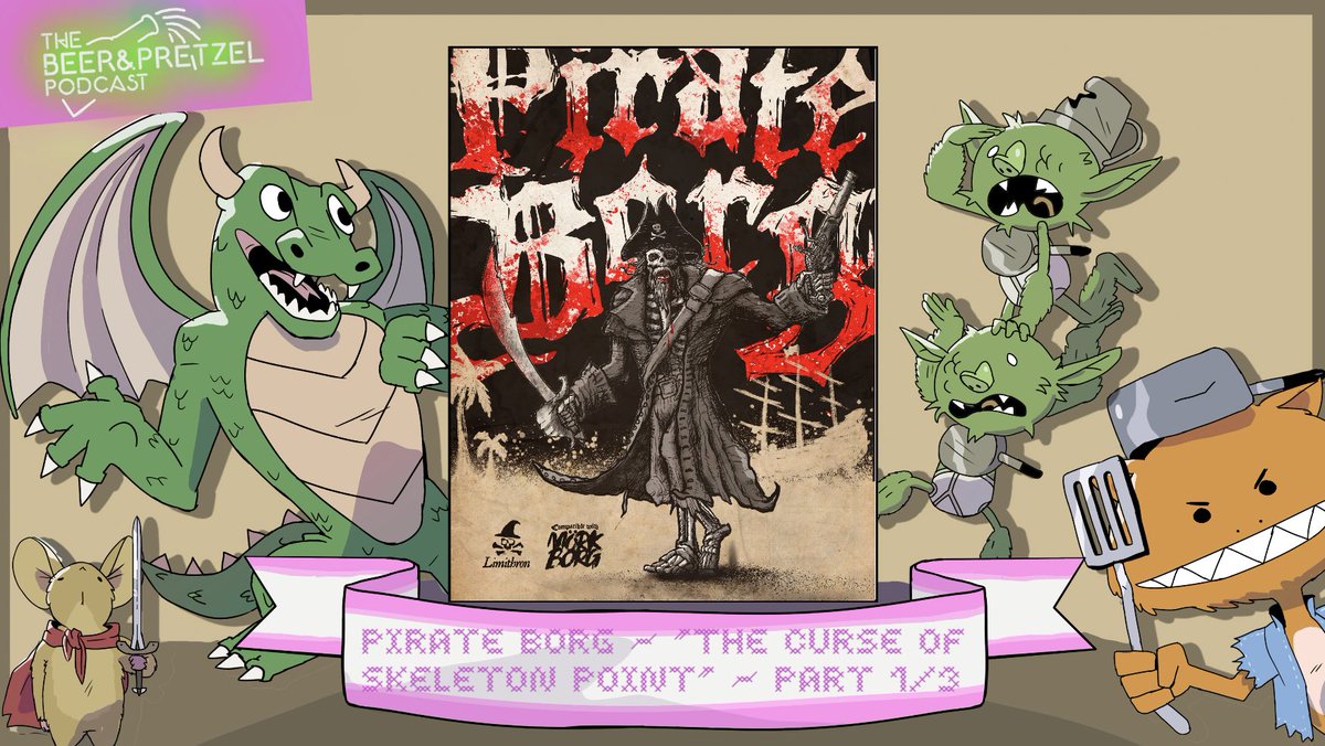 The Beer and Pretzel Podcast go on the high seas in a Pirate Borg actual play mini series, in a game from <a href="/limithron/">Limithron</a> ! Listen as the gang has some pirate grog and rum and tries to find the governor of Skeleton Point missing daughter. #pirateborg #morkborg
linktr.ee/thebeerandpret…
