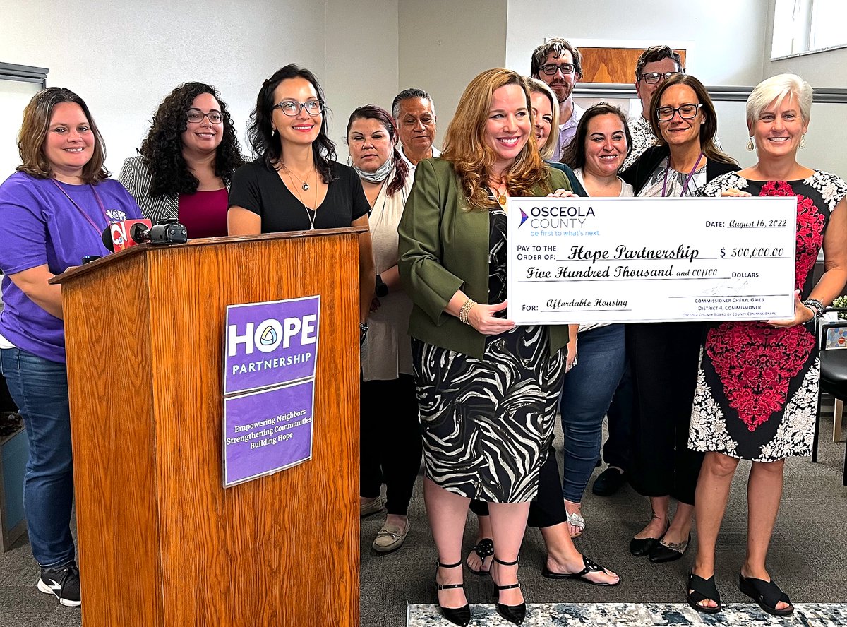 Tuesday Commissioner Grieb made a check presentation of $500,000 in targeted recovery effort dollars to help us convert a local, hotel into affordable apt units. Housing continues to be a critical need &amp; this will help provide more of our neighbors with a safe place to call home!