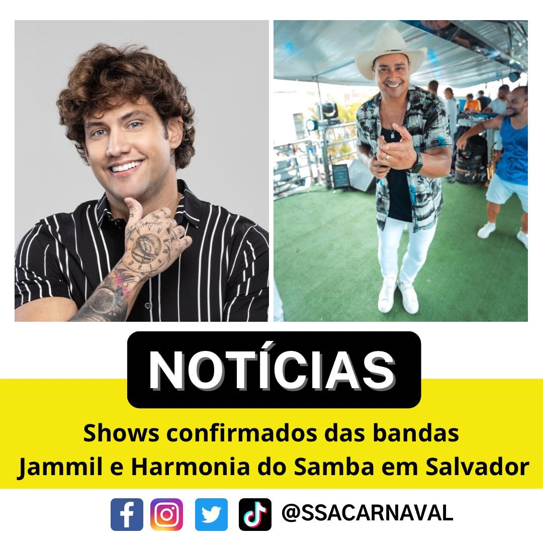 ssacarnaval's tweet photo. Domingão em Salvador com @Jammil e @HarmoniadoSamba!! Shows confirmados! Mais informações no https://t.co/xokt7fqFD1
#SSACARNAVAL #SALVADOR #BAHIA #JAMMIL #HARMONIADOSAMBA #SUCESSAOSSA
@BrunoAlefbigode @BIogueirinho https://t.co/QVaUuygA6f
