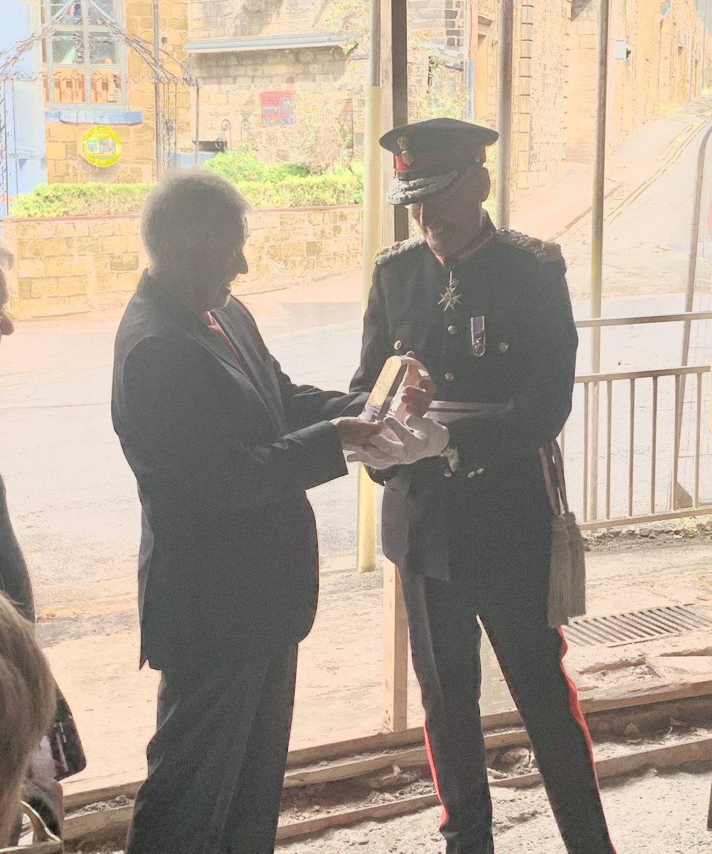 LordLtWY's tweet photo. Such a pleasure to present @QueensAwardVS to @SBfireandwater. A wholly voluntary group providing a vibrant dynamic cultural hub in Sowerby Bridge, supporting community growth and learning; with visionary plans for the future. Wonderful celebratory cake too! https://t.co/c80WhEuJx9
