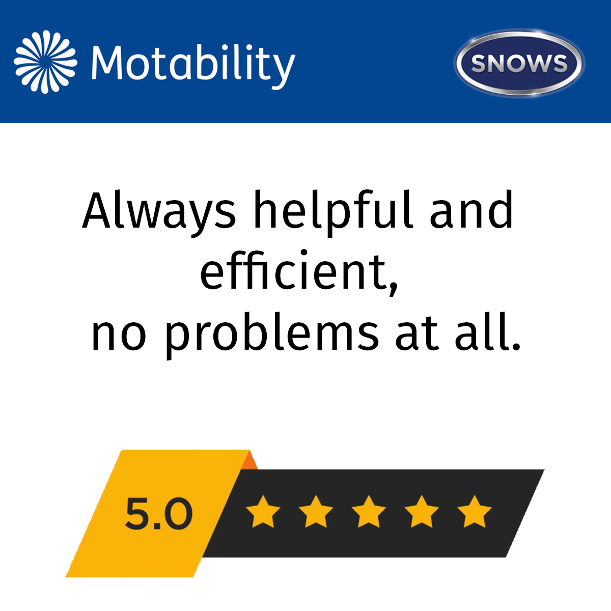 It is always great to hear from customers. We are very pleased to be able to provide high levels of service to our Motability customers. A great 5-star review from the team at Snows Peugeot Newbury. Well done team! #Motability #Motab #SnowsMotorGroup #MotabilityScheme