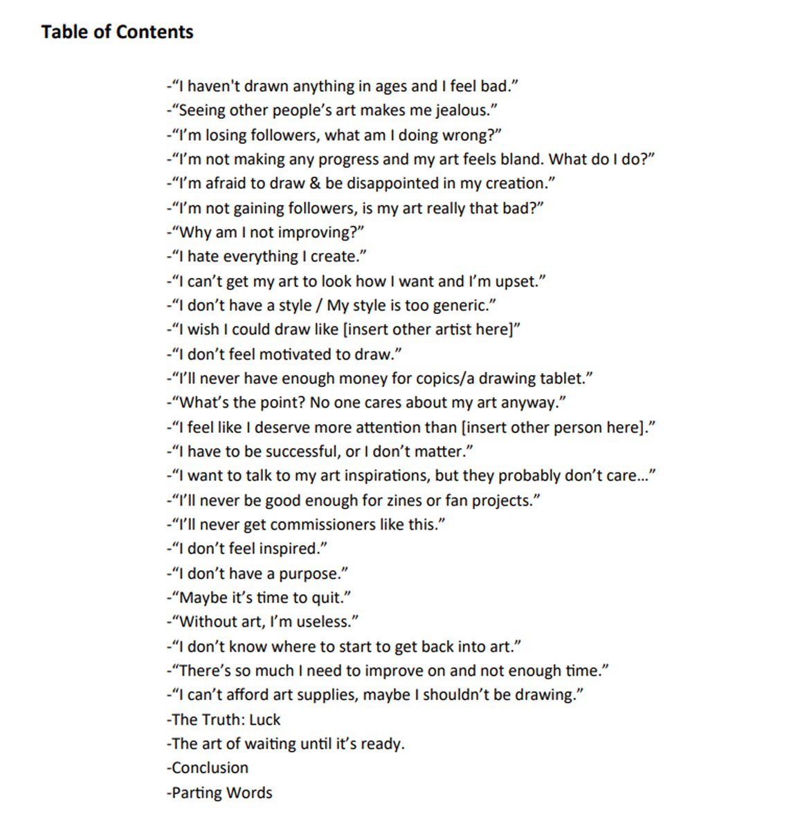 Burned out Artists! ๐ข ASSEMBLE!
I have composed a FREE 20+ page PDF that tackles uncomfortable and intrusive thoughts that lead to burnout and creative block. The document focuses on self-help, growth, and reflection! Please give it a read!
Shop: https://t.co/PJlbPCRRtu