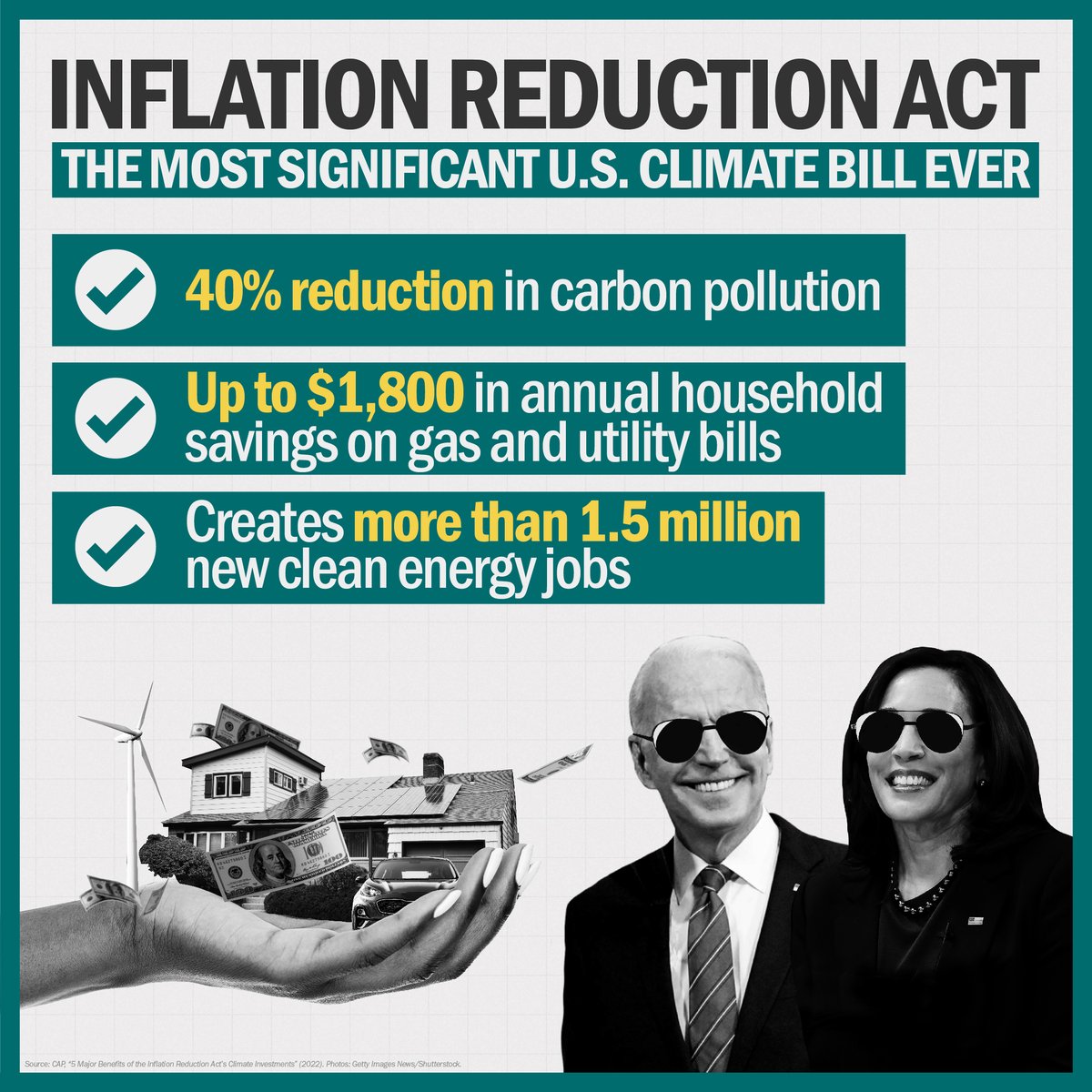 HillaryClinton's tweet photo. The Inflation Reduction Act that @POTUS signed into law yesterday won't just help save you money. It'll help save your planet. https://t.co/jyHfxf1n70
