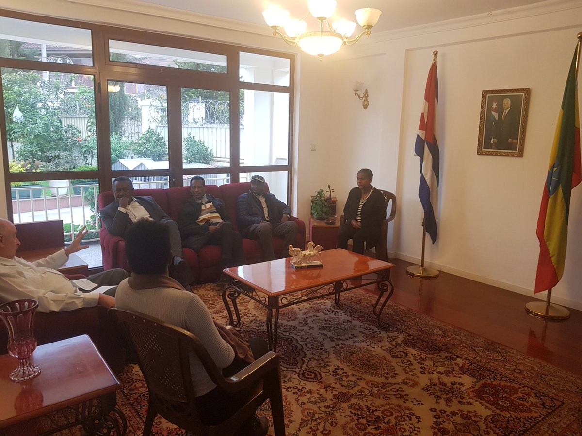 The leadership of the Friendship Association #Cuba and #Ethiopia went to the Embassy of Cuba to express  support and solidarity of the graduates in Cuba and the Ethiopian people, for the tragic fire of #Matanzas 
!Admirable gesture of our Ethiopian brothers! #MatanzasNoEstaSola