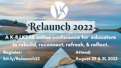 Science of Reading, Inclusive Practices, Number Talks,  Fractions|Division|Subtraction, Well Being, Phonemic Awareness + more

Relaunch 2022 is an online <a href="/LKDSB/">Lambton Kent DSB</a> summer symposium for educators on August 29 &amp; 31
 
The details &amp; free sign-up: bit.ly/Relaunch22
 
See you there!