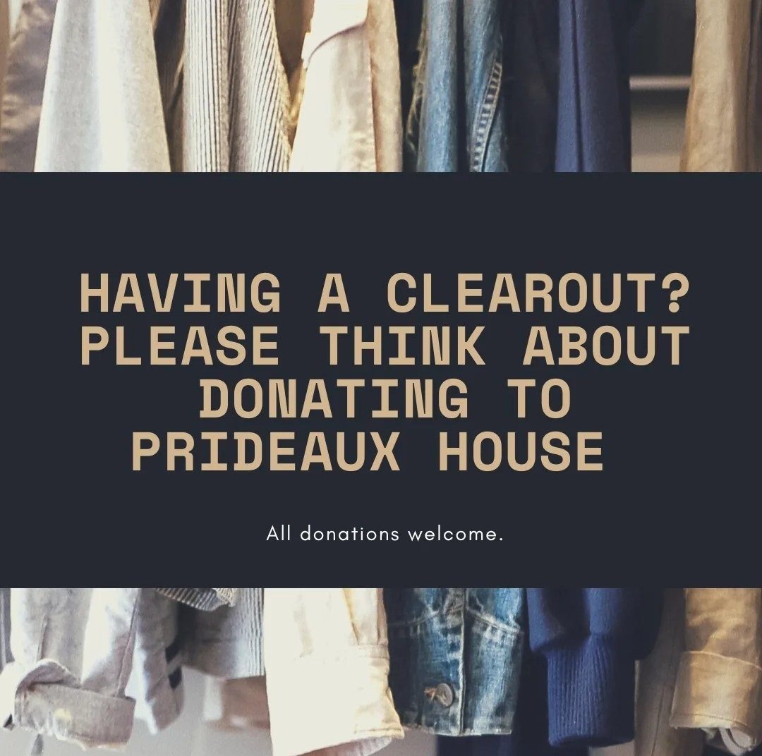 Prideaux_House's tweet photo. Rain keeping you indoors? 
If you're thinking of passing some time with a clearout, please think of donating to Prideaux House 😊 We are always in need of good quality items to sell in our charity shop in the Narrow Way #Hackney.
#rainyday #rainydayactivity #Charityshops #charity https://t.co/6qZeAKvord