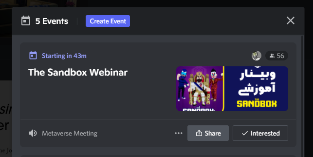 کمتر از یک ساعت تا وبینار آموزشی #TheSandbox 

لینک برای ورود به دیسکورد :‌ 
discord.gg/UrRgHQ8a?event…

see you there at 9pm 👋
