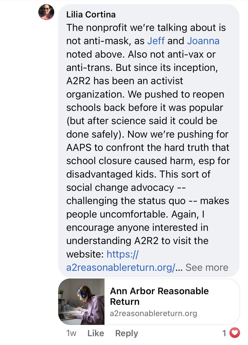 EyesOnA2r2's tweet photo. In discussions about school board candidates, A2R2 board members get very defensive and claim that they have never been anti-mask.
Let’s review a little.
Here they are claiming to have never been such a thing.
All three of these people are A2R2 board members. https://t.co/AgkVHS7t3g