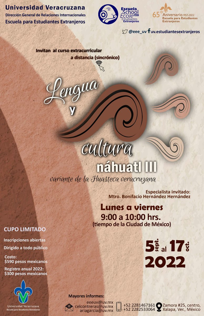 El próximo mes de septiembre inician cursos en la <a href="/eee_uv/">Escuela para Estudiantes Extranjeros - UV</a>. No te quedes fuera e Inscríbete!!!