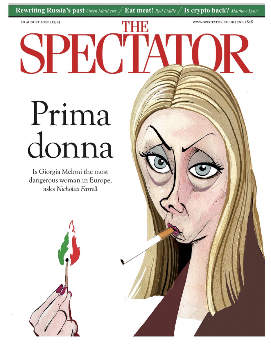 salvini_giacomo's tweet photo. La copertina di domani del settimanale britannico "The Spectator" https://t.co/OxG8RKQdsS