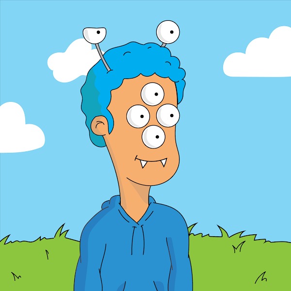 Got this cool blue afro alien <a href="/theblinkless/">The Blinkless</a>