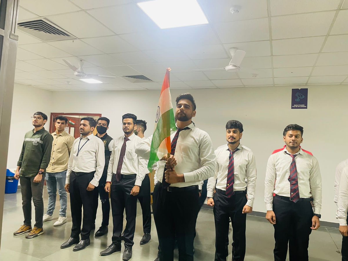 noidaagbs's tweet photo. "In attaining our ideals, our means should be as pure as the end!" - Dr Rajendra Prasad

The students of AGBS,Noida  celebrated Azaadi ka Amrit Mohotsav with great enthusiasm. It was keeping in mind the theme "Nation first, Always first." 
#agbs #noida #bschoolnoida #amitylife https://t.co/sjplz7EivJ