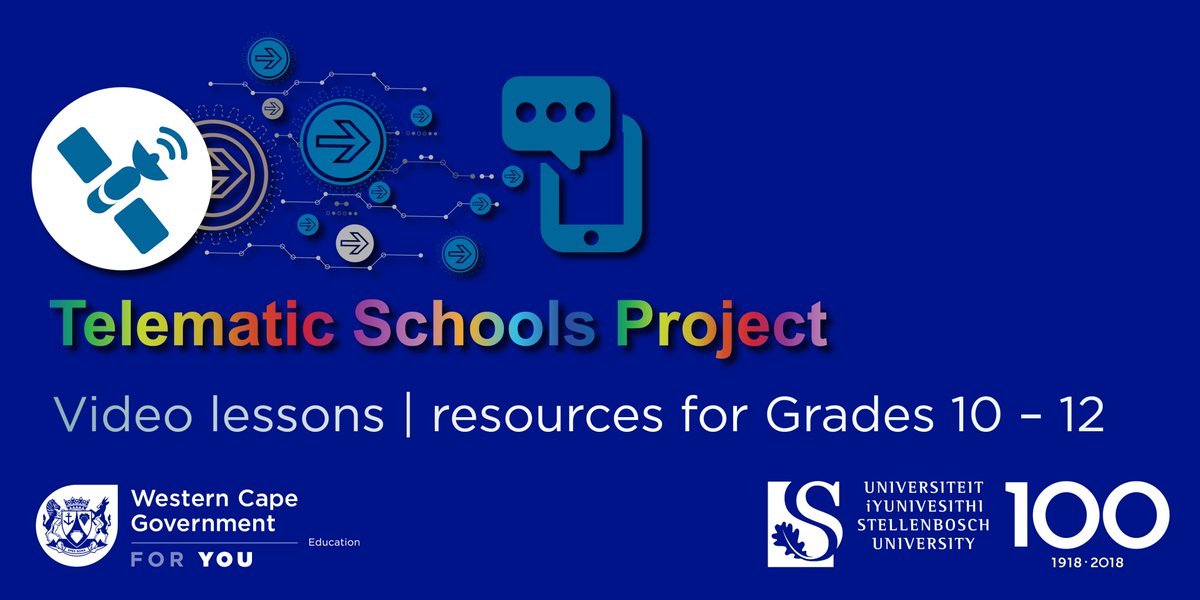 The Telematics School project, brought to you by the WCED and the University of Stellenbosch, offers Grade 10 - 12 learners live stream lessons and study material to download, data free. For more information, visit 👉bit.ly/3z1jUiE.