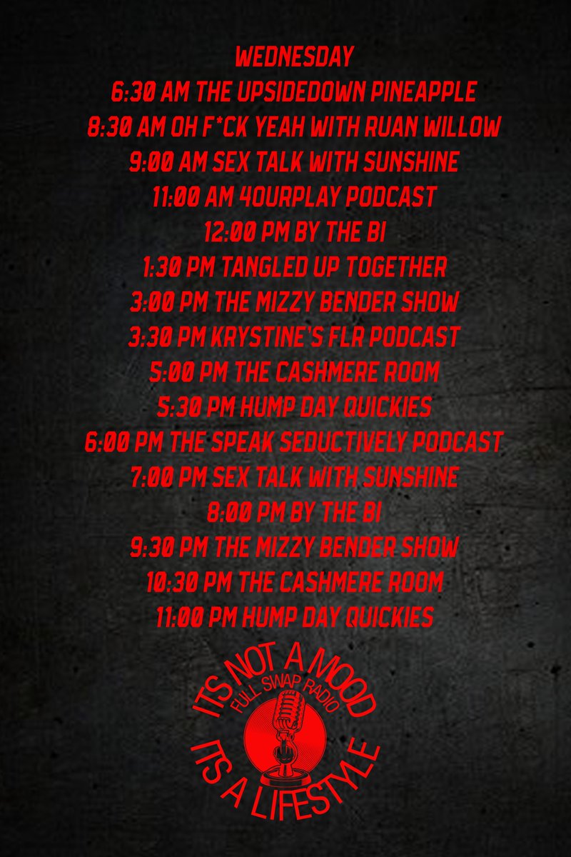 fullswapradio's tweet photo. Todays line up https://t.co/c4LtR6GhEI