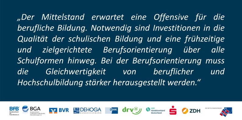 Für viele Kinder beginnt nach den großen #Sommerferien die #Grundschulzeit – in 2021 waren es 771 700 SchülerInnen. Zum heutigen #Mittelstandsmittwoch also ein Appell, der aktueller kaum sein könnte. Mehrℹ️im #Mittelstandsbericht: bit.ly/3vmH8Rh <a href="/mittelstand_der/">Der Mittelstand</a>