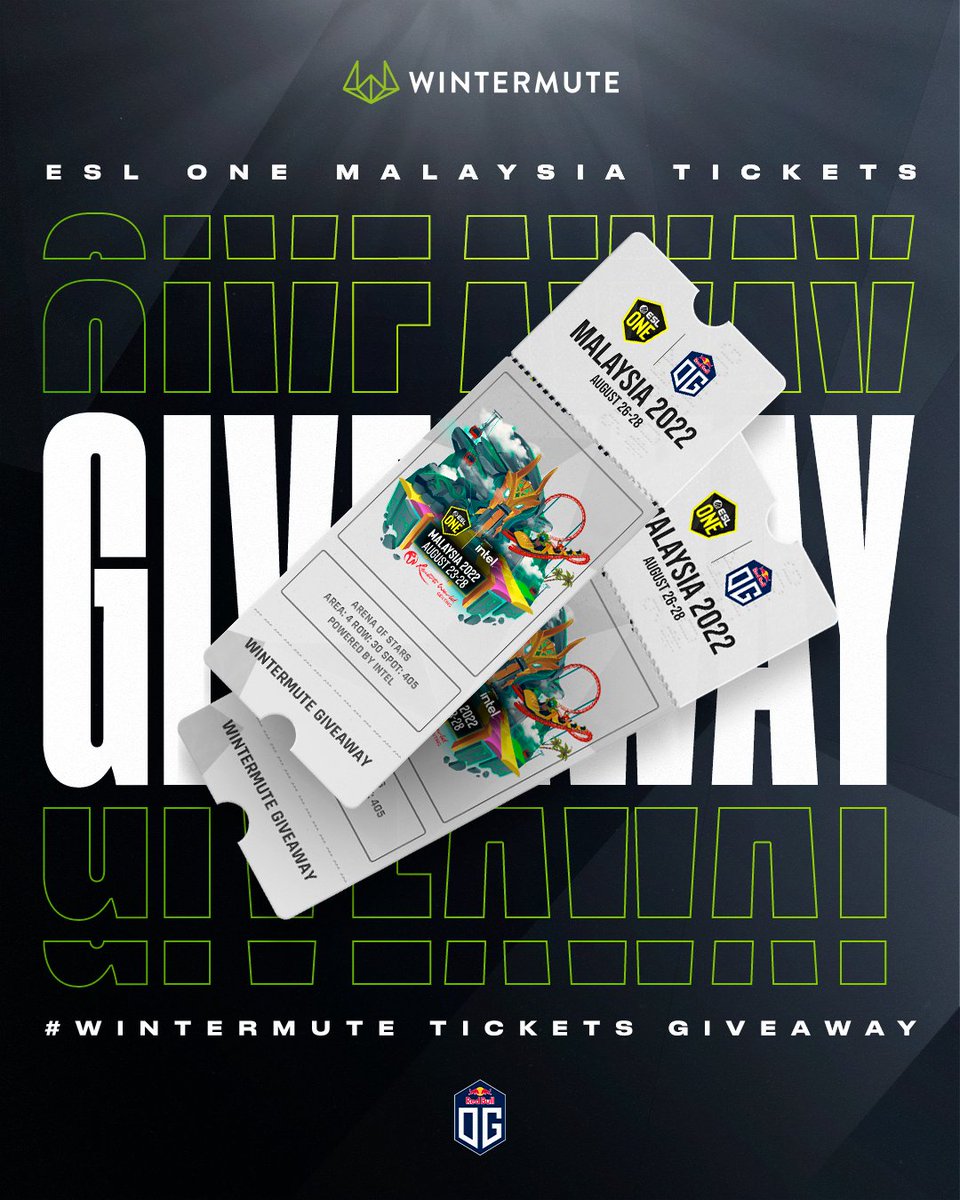 Yes, <a href="/ESLDota2/">ESL Dota2</a> Genting is sold out.

BUT fear not Malaysia fans, OG and <a href="/wintermute_t/">Wintermute</a> got you 👍

For a chance to win 2 tickets: 
• Follow <a href="/wintermute_t/">Wintermute</a>
• Follow <a href="/OGesports/">OG</a>
• Like this post
• Tell us below which OG player you're most excited to meet at #ESLOne!

GLHF!