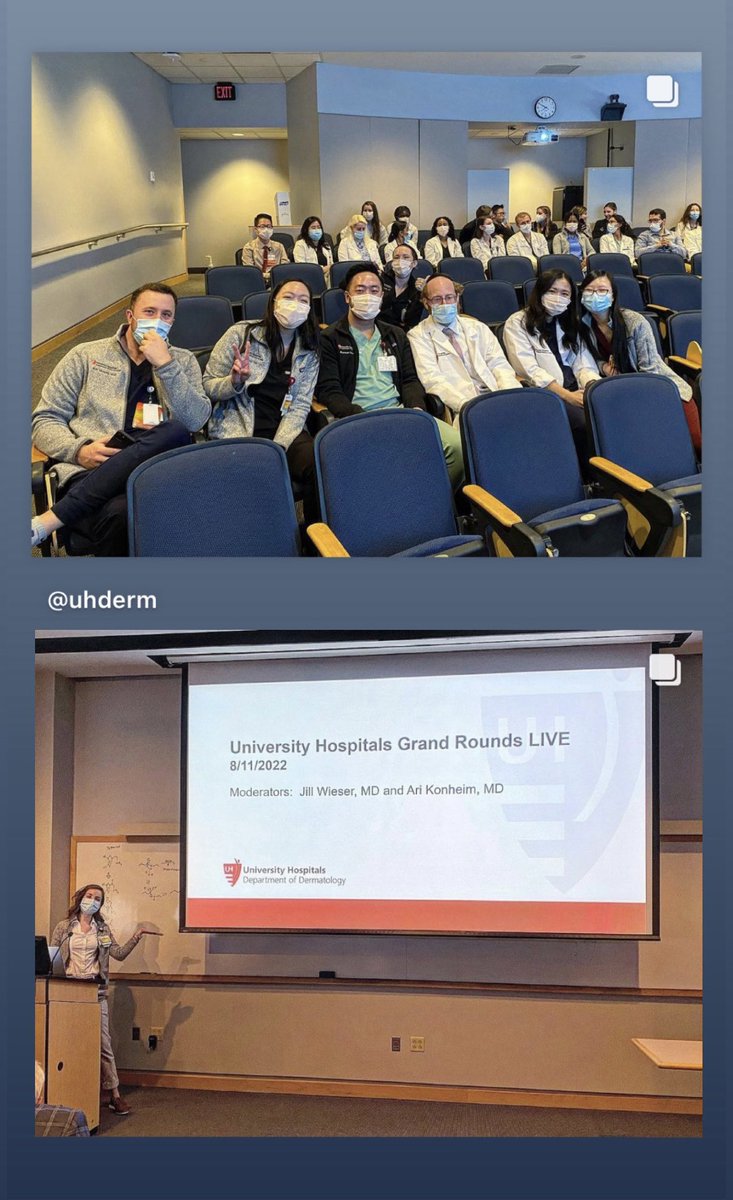 idytam's tweet photo. UH Derm’s first LIVE grand rounds since 2020! Had a blast going through some interesting cases! @UHCMCDerm #dermtwitter #MedTwitter https://t.co/DG8jPXyJ3Y
