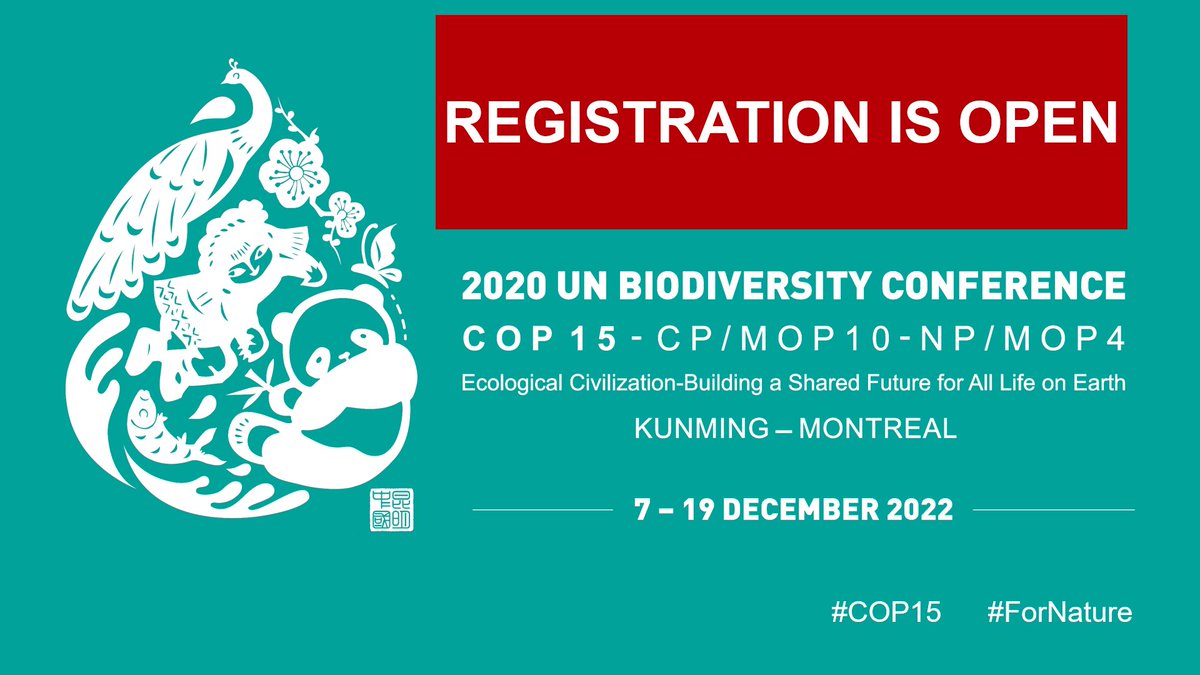 In case you missed the notification, @UNBiodiversity #COP15 registration is open! Details are available in the information note for participants: cbd.int/conferences/20…
