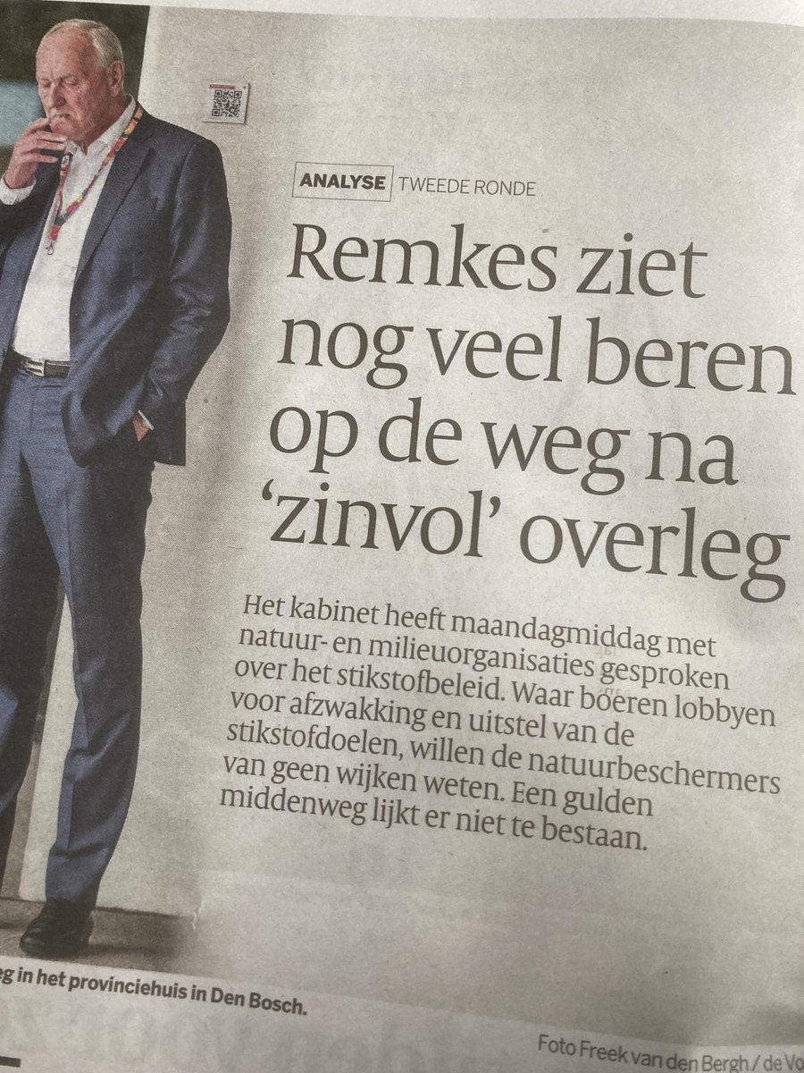 Verkeerde voorstelling van zaken ⁦<a href="/volkskrant/">de Volkskrant</a>⁩: het is geen strijd tussen boeren en natuurbeschermers. Natuur is geen ‘belang’ maar de grondslag van duurzame landbouw. Het kabinet worstelt met de vraag hoe boeren perspectief te bieden. Wij werken daar graag aan mee.