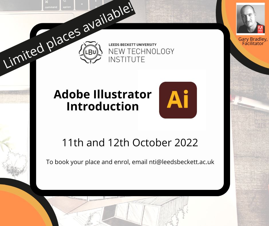 ntiLeeds's tweet photo. Have you booked your place, yet?

Learn how to use vector graphics and how to implement them in the design process. Also, develop the basic skills to create, manage and edit vector artwork. 

Further details: https://t.co/v4G0QjoivP 

Book your place, email nti@leedsbeckett.ac.uk https://t.co/KCsQI7FEcI
