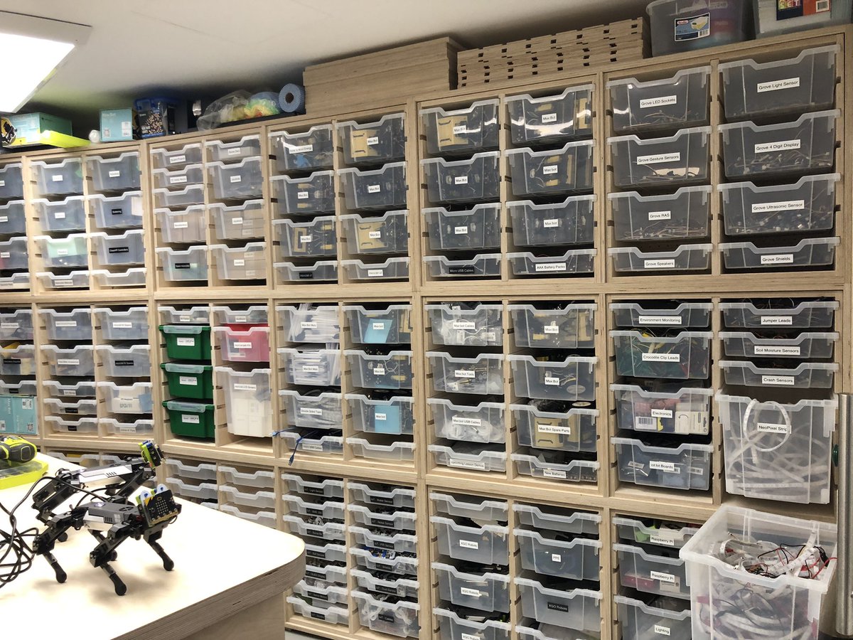AAnagnostu's tweet photo. Inspired by two incredible educators @ianfairhurst and @SueFloro at @knoxprep, hosts of our #IPSHA Innovation and ICT group meeting in their amazing Innovation Hub. Loved the student-led workshops, the storage solutions and this microbit/robot. #innovation #studentagency #stem https://t.co/yXPIVfpPQI