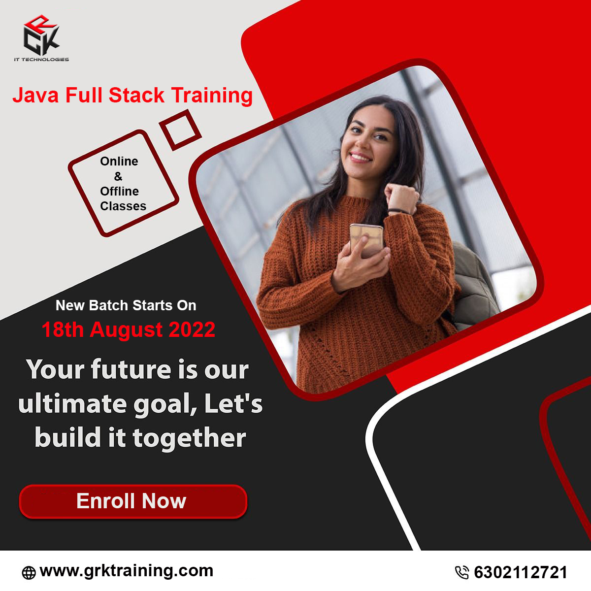 GrkTrainings's tweet photo. 🤩 Become a Java Full Stack Developer 😎 We are starting our next Java Full Stack Developer batch on 18th August 2022.
enroll now: +91 63021 12721
 #Fresher #Training #Internship #Placement #JobGuarantee #SoftwareDeveopment https://t.co/c8xEZrINAm