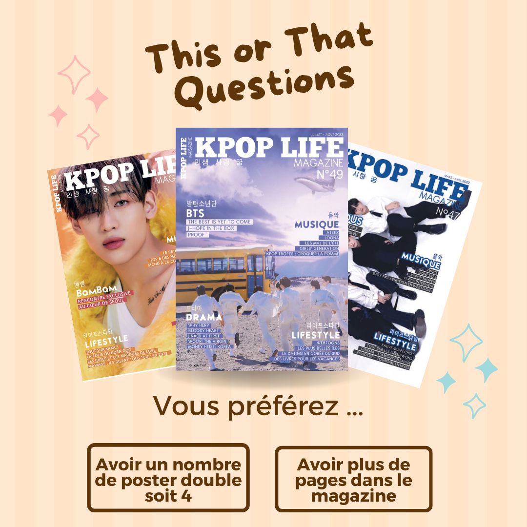 KpopLifeMag's tweet photo. On se retrouve pour un nouveau This or That (Special KLM)

Le choix est dur mais que préférez vous entre ces 2 choix ?
⠀⠀⠀⠀⠀⠀⠀
#klm #kpoplife #kpoplifemag #kpop #klm49 #klm48 #klm47 #kpopgame #thisorthatkpop https://t.co/BTpA1x58Pf