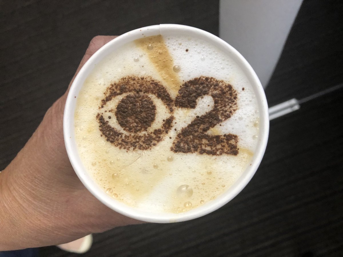 GodvikNewzGirl's tweet photo. Baristas in the building! 
Fun morning reward from our @cbschicago boss @JenLyonsTV 
Coffee tea and amazing smells in the newsroom https://t.co/mPLRHtUrF3