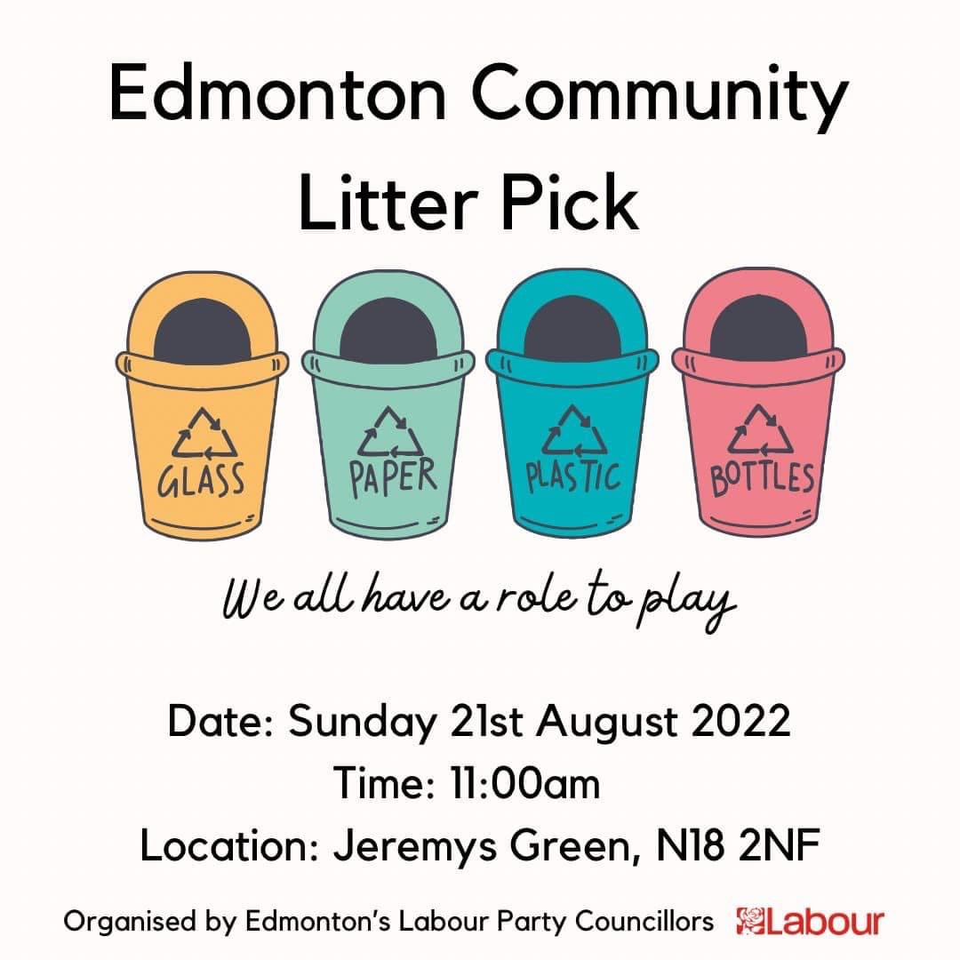 ErginErbil's tweet photo. Our streets and parks are like our homes, let's keep them clean.

We’re working hard to keep our streets clean. Join us on Sunday: Jeremy’s Green, N18

Date: Sunday 21 August 11am

#Edmonton #EdmontonGreen #EdmontonLabour #EnfieldLabour #Enfield https://t.co/vx3MsTTHze