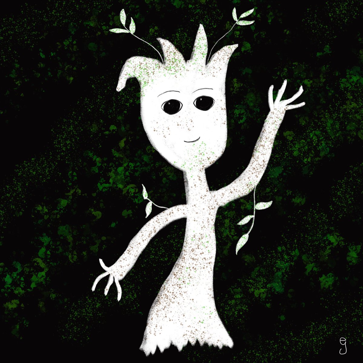 erykatz's tweet photo. Black and Whites series: Groot. Drawn by me. #IAmGroot #disneyart #procreate @Disney #GuardiansOfTheGalaxy https://t.co/ZwSgapU3Py