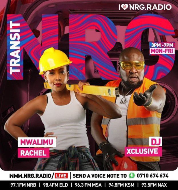 NRGRadioKenya's tweet photo. What’s up fam! How is your Wednesday coming along?
Tune in to the number 1 drive show in the 254🇰🇪 #NRGTransit  
#MwalimuAndXclusive https://t.co/kiOJDj7Ve8