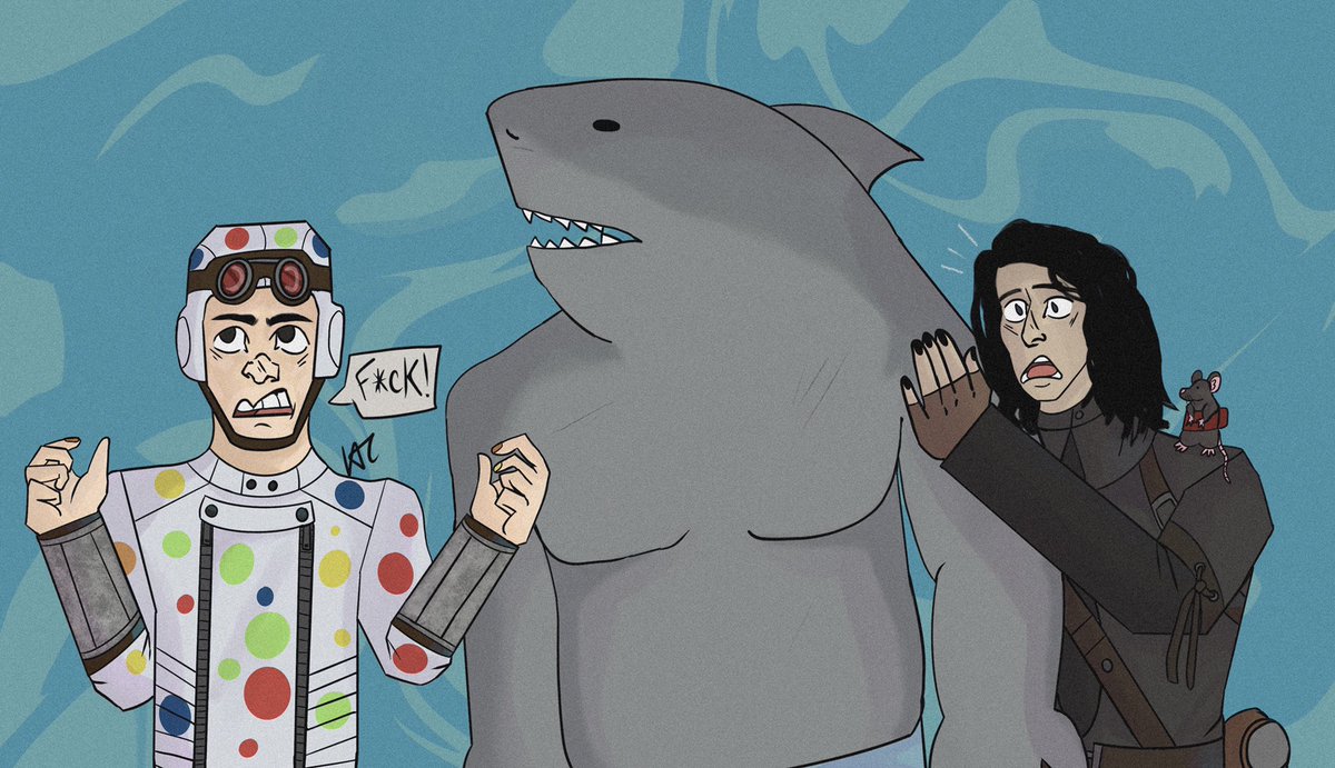 Starrycowboy's tweet photo. Abner when he cursed once
#polkadotman #abnerkrill #kingshark #ratcatcher2 #TheSuicideSquad https://t.co/4UK7zAPve1