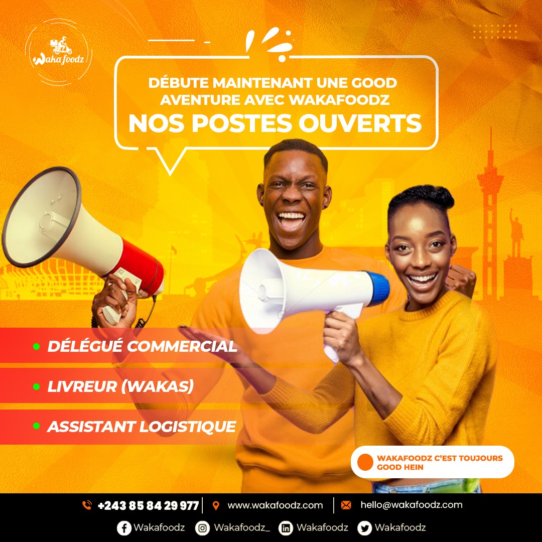 BanthiMaguy's tweet photo. #Recrutement #Kinshasa
@wakafoodz 
Tu veux faire partie de ce nouveau #challenge ?  
Ou connais tu quelqu'un qui pourrait correspondre aux #profils #recherchés ?  
#postules #partages #congo 
Postules ici 👇🏾
https://t.co/1dcDGRMDBI https://t.co/JOYzNkUaXy