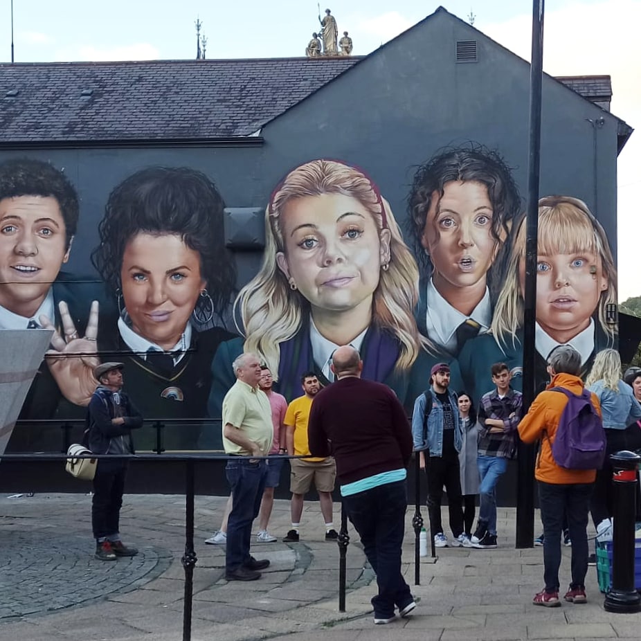 Eimear Willis leading the Rainbow Tour yesterday through the streets of Derry. Thank you to all who "came out" and joined us! 🌈 <a href="/eimear_willis/">Eimear Willis</a> <a href="/trpni/">The Rainbow Project</a> @derryvoid <a href="/museumofeveryo1/">Museum of Everyone</a>