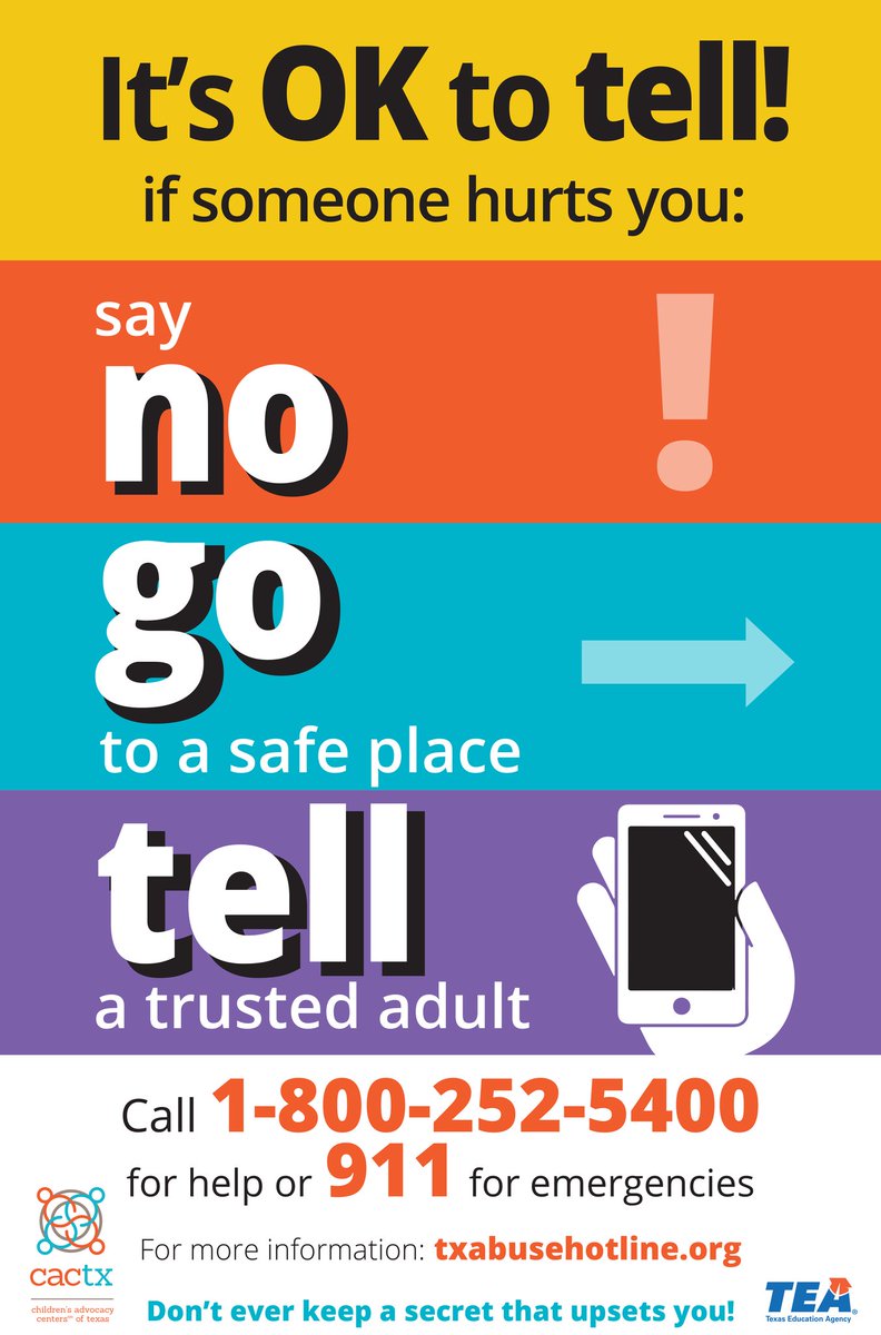 TxSchoolSafety's tweet photo. Help prevent human trafficking! Make sure students know it’s Okay to Tell with posters developed by @teainfo in cooperation with the @CACofTexas. Visit https://t.co/NkbSrvbU5G to download the posters and learn about posting requirements. #SchoolSafety #BacktoSchoolResources https://t.co/MkLgb3q6Px