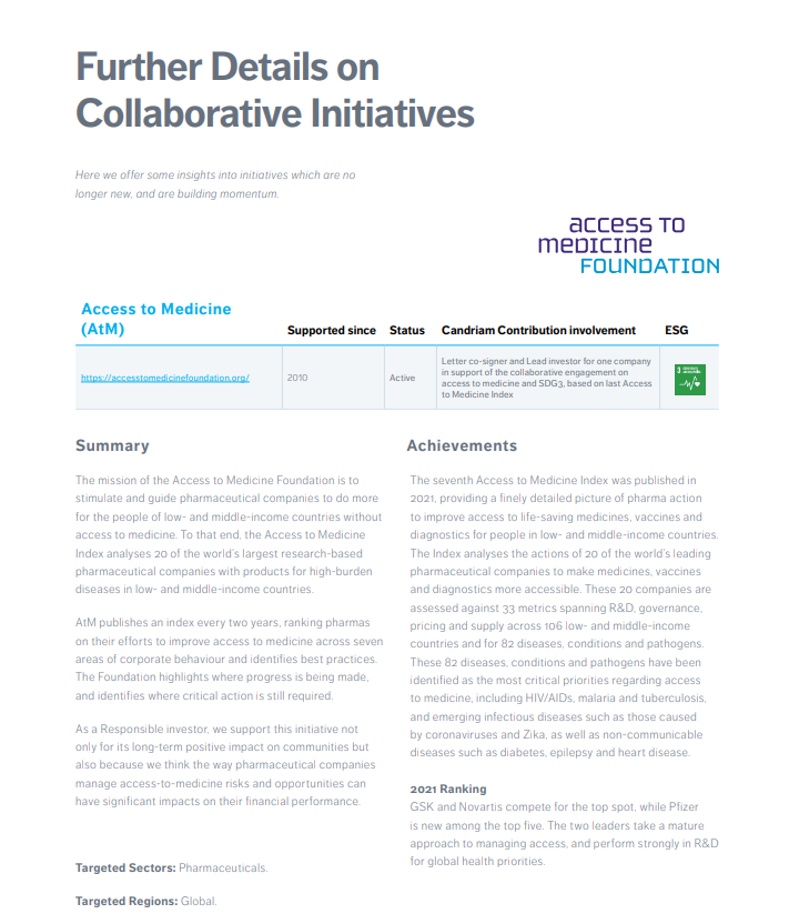 AtMIndex's tweet photo. Investors are strongest when they pool their influence. Joining our collaborative initiatives means they can steer pharma companies to do better. @Candriam supports our goal to improve #LMIC access to medicine in line with UN’s #SDG3. 

More for investors👇https://t.co/cPb0ppKfWt https://t.co/5J2m3zkByB
