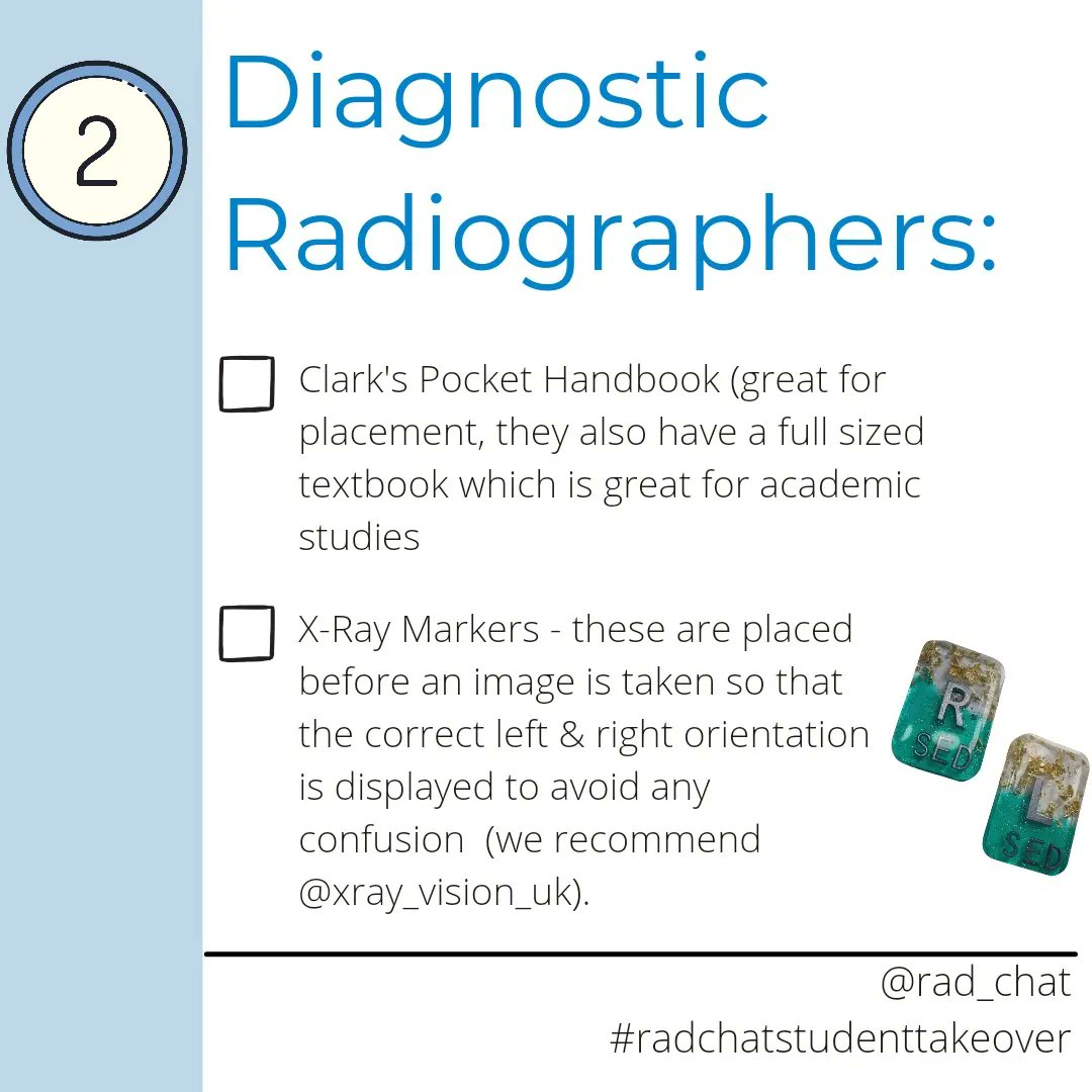 🎒What to pack for placement?🎒 Here are a list of items recommended by our student takeover team. Your university and placement provider should also be able to advise on anything else you may need before you start too! #radchatstudenttakeover @rad_ucational @tara593